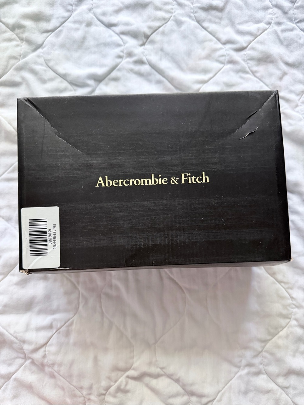 Abercrombie & Fitch Black Box with Gold Logo and White Label